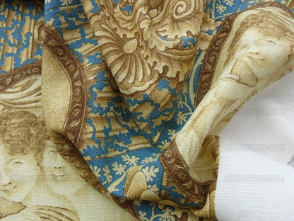 By Yard Scalamandre Figure Literature "Desiree" Queen of Sweden Grey Watkins- Blue/Brown MSRP 200/Y