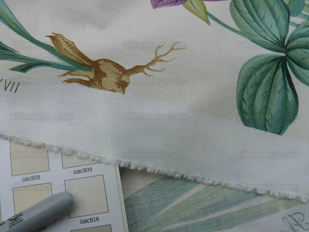 By Yard Scalamandre Les Fleurs Gardens Chintz Grey Watkinscream Botanical Print Cream white Lily Iris Couscous Bulb Lilium Leslie Merritt MSRP USD 404/y