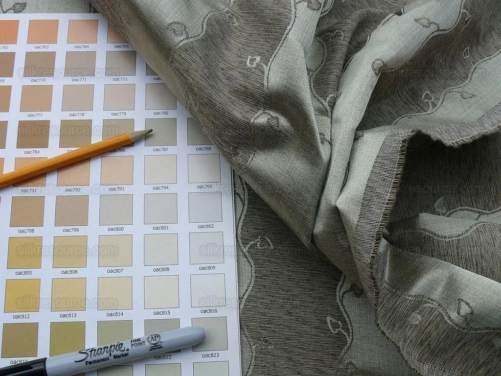 Bty Scalamandre Old World Weavers Silk Leaves Stripe Foliage beige MSRP USD 216/Y