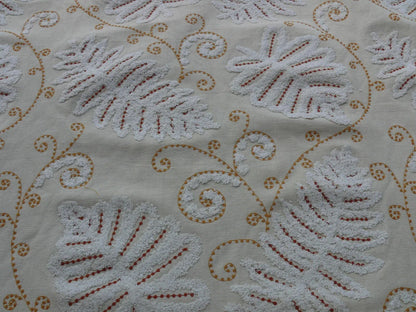 1Y SCALAMANDRE FOSSILS- EMBROIDERY GW-RUST ON BEIGE MSRP$372Y