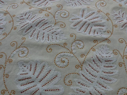 1.8y Scalamandre Fossils- Embroidery Gw-rust On Beige MSRP USD 372Y