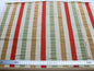 By Yd Scalamandre Gilles Stripe Coral Red Gold Green Classy Silk Linen Jacquard Heavy Stripe MSRP278/y