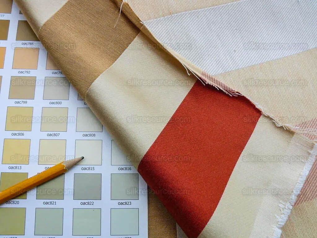 By Yd Scalamandre Gilles Stripe Coral Red Gold Green Classy Silk Linen Jacquard Heavy Stripe MSRP278/y