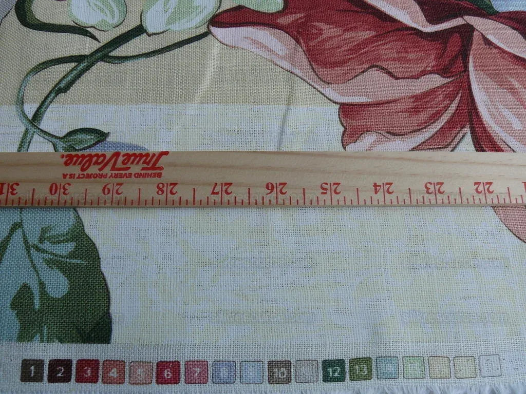 Scalamandre Marisa Large Peony Tulip Daffodil Flower Linen Freesia Cream Bouquet 18 Screens MSRP USD 252/Y