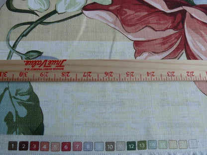 Scalamandre Marisa Large Peony Tulip Daffodil Flower Linen Freesia Cream Bouquet 18 Screens MSRP USD 252/Y