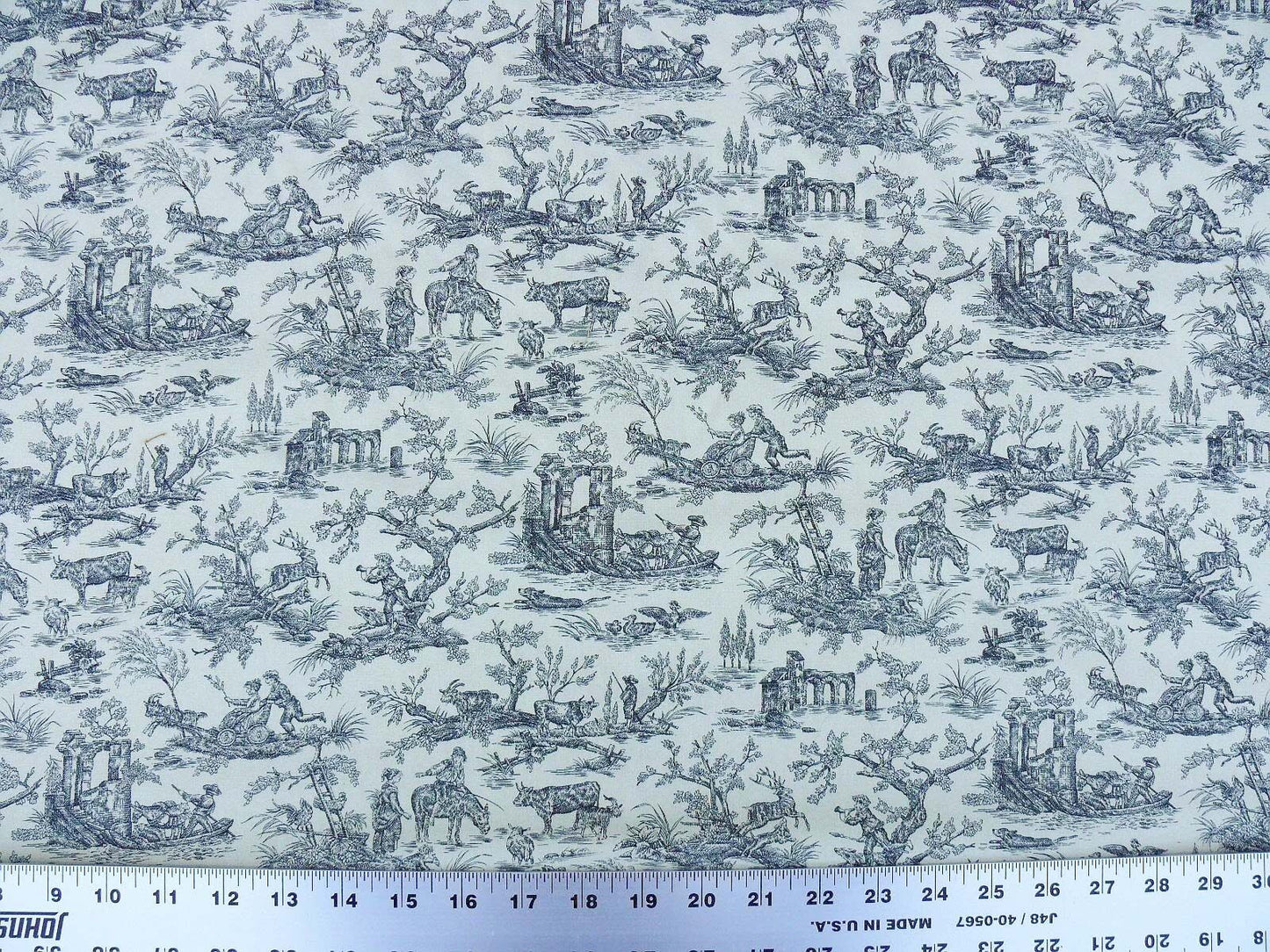 Scalamandre French Toile Farm Amuse Bouches Black On Cream Print MSRP USD 392/Y