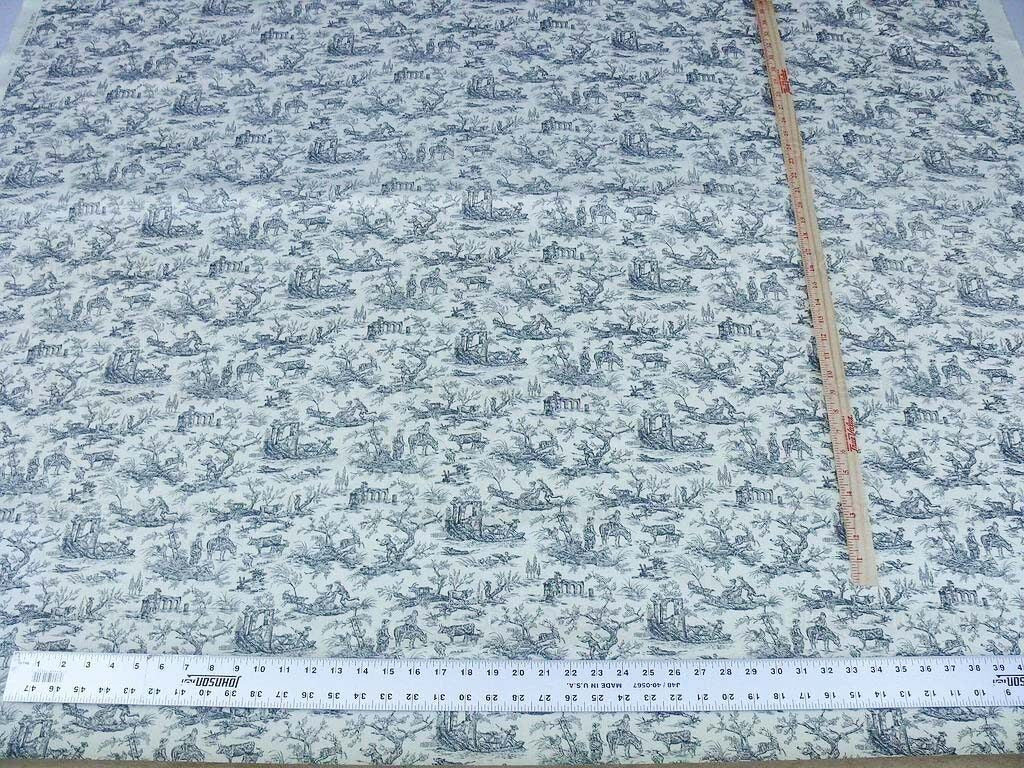 Scalamandre French Toile Farm Amuse Bouches Black On Cream Print MSRP USD 392/Y