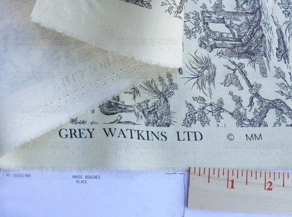 Scalamandre French Toile Farm Amuse Bouches Black On Cream Print MSRP USD 392/Y