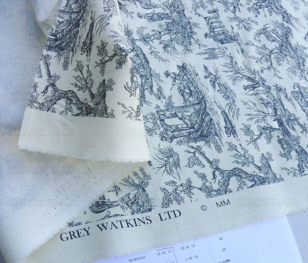 Scalamandre French Toile Farm Amuse Bouches Black On Cream Print MSRP USD 392/Y