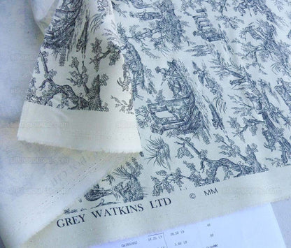 Scalamandre French Toile Farm Amuse Bouches Black On Cream Print MSRP USD 392/Y