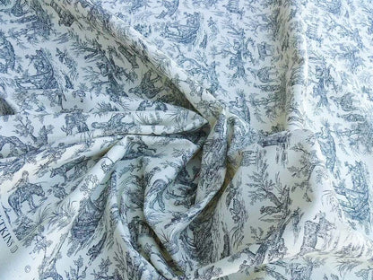 Scalamandre French Toile Farm Amuse Bouches Black On Cream Print MSRP USD 392/Y