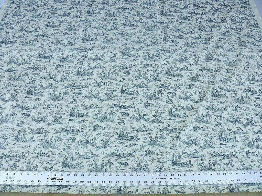 Scalamandre French Toile Farm Amuse Bouches Black On Cream Print MSRP USD 392/Y