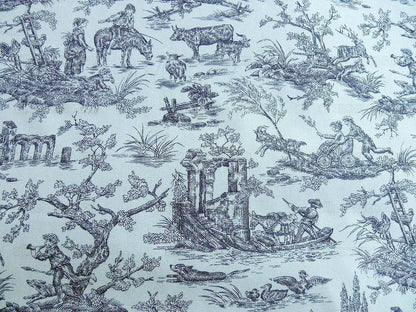 Scalamandre French Toile Farm Amuse Bouches Black On Cream Print MSRP USD 392/Y
