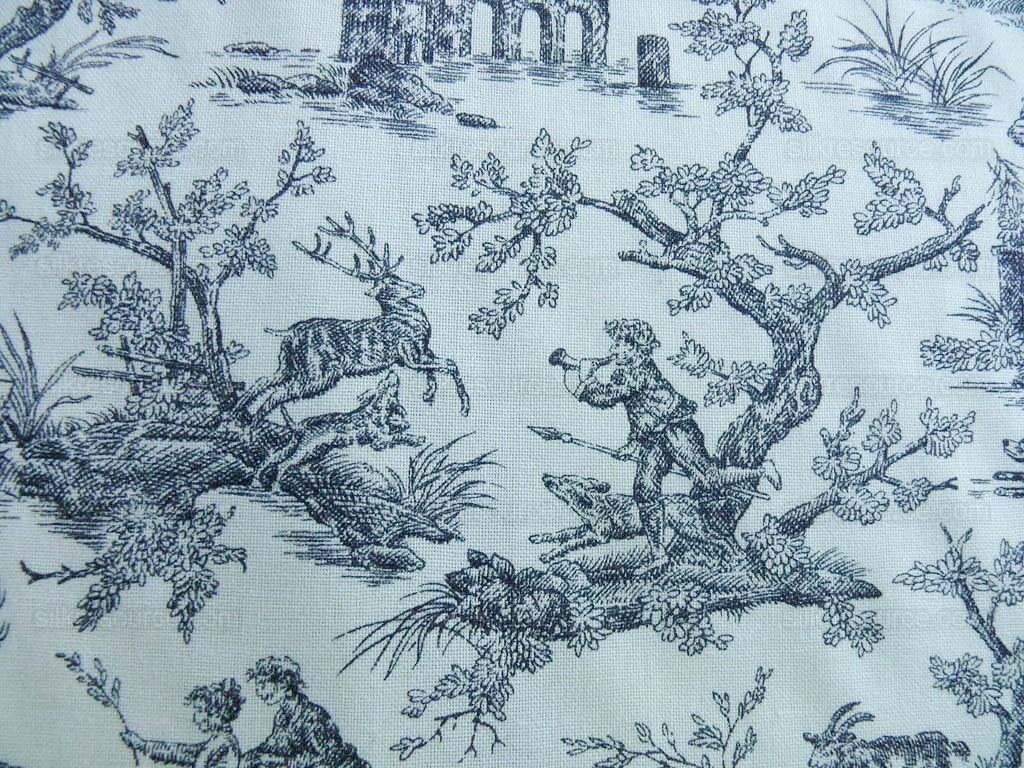 Scalamandre French Toile Farm Amuse Bouches Black On Cream Print MSRP USD 392/Y
