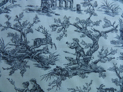 Scalamandre Toile de jouy Amuse Bouches Blue Cream White French Country Print Chintz Duck Dog Donkey MSRP USD 392/Y