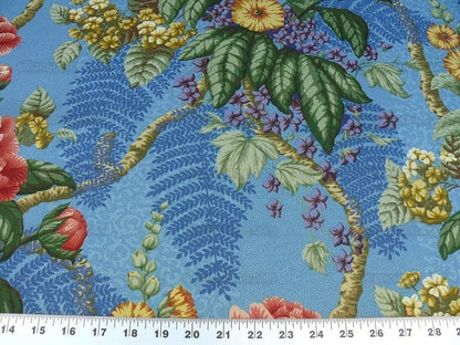 By Yard Scalamandre Old World Weavers Romsey Blue Multi Flower Tree Of Life English MSRP USD 508/y
