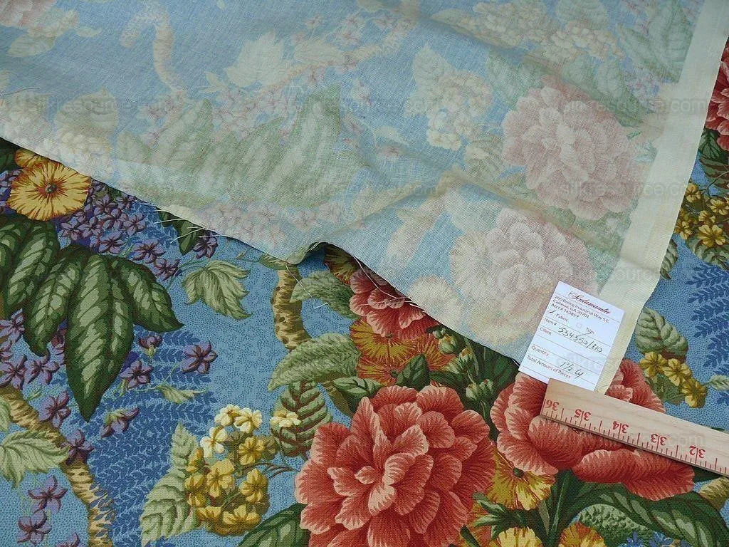 By Yard Scalamandre Old World Weavers Romsey Blue Multi Flower Tree Of Life English MSRP USD 508/y