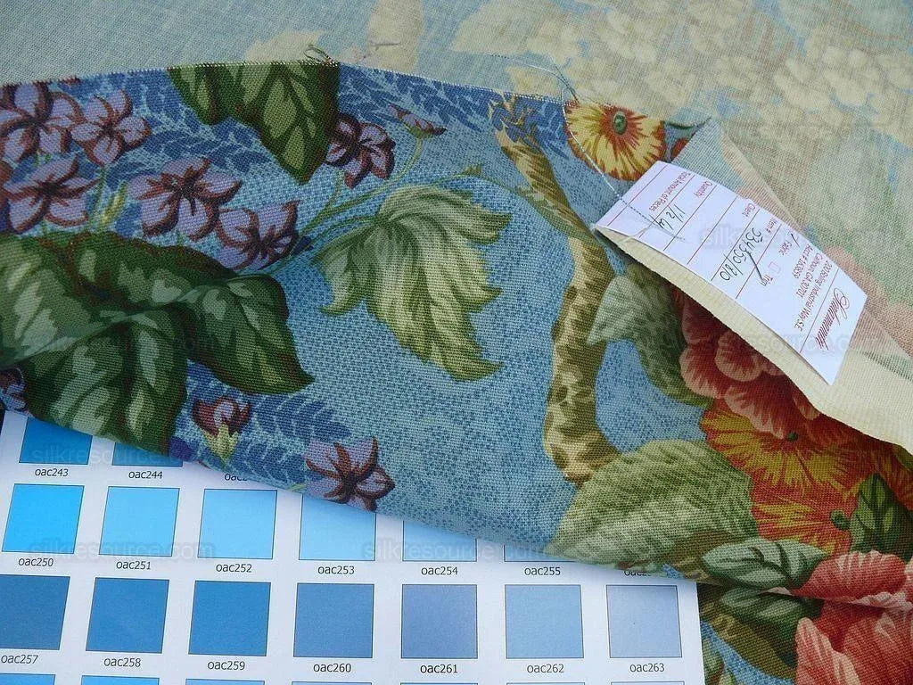 By Yard Scalamandre Old World Weavers Romsey Blue Multi Flower Tree Of Life English MSRP USD 508/y