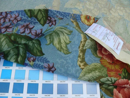 By Yard Scalamandre Old World Weavers Romsey Blue Multi Flower Tree Of Life English MSRP USD 508/y