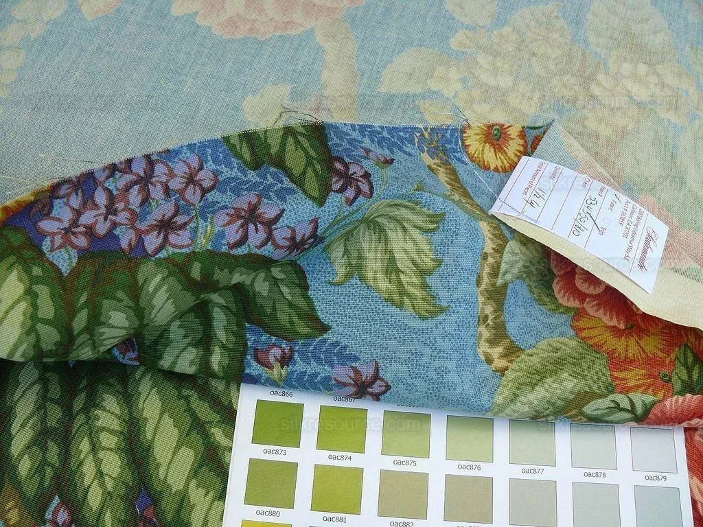 By Yard Scalamandre Old World Weavers Romsey Blue Multi Flower Tree Of Life English MSRP USD 508/y