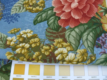 By Yard Scalamandre Old World Weavers Romsey Blue Multi Flower Tree Of Life English MSRP USD 508/y