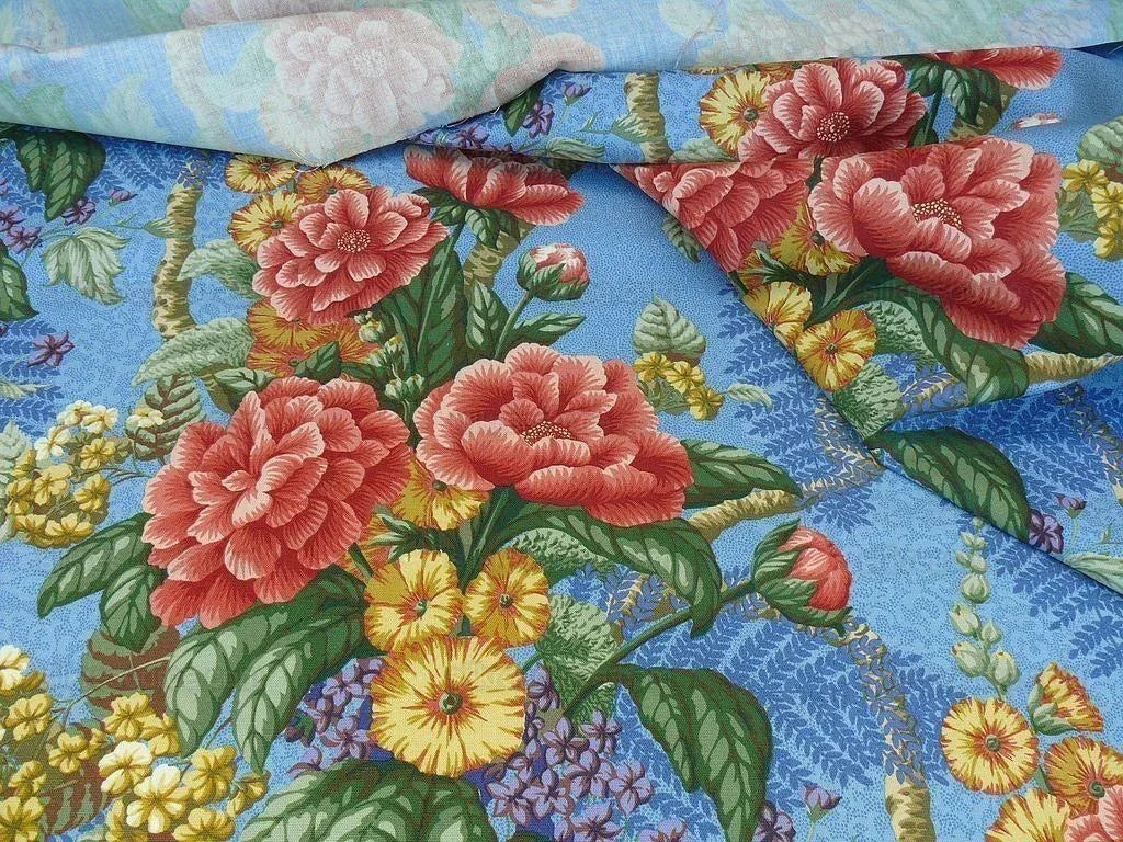 By Yard Scalamandre Old World Weavers Romsey Blue Multi Flower Tree Of Life English MSRP USD 508/y