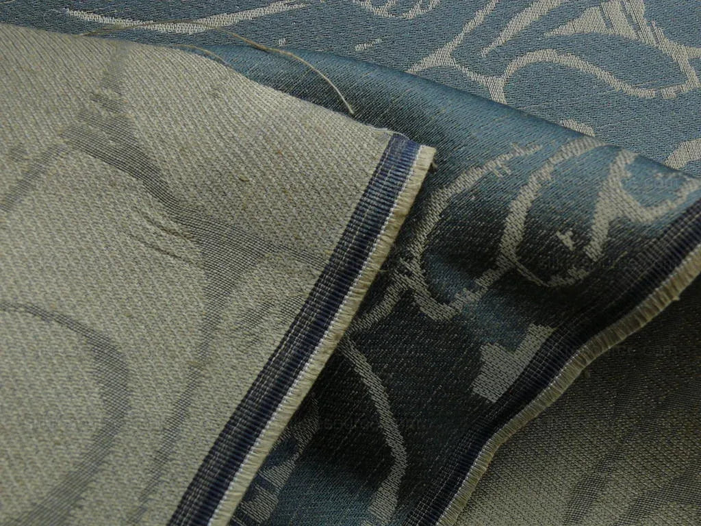 By Yd Scalamandre Maggiolino-smoke Silk Dark Green Black Gold Taupe Damask MSRP USD 464