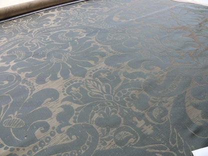 By Yd Scalamandre Maggiolino-smoke Silk Dark Green Black Gold Taupe Damask MSRP USD 464