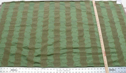 Bty Old World Weavers Silk Leaves Stripe-beige Green Reversible Silk Jacquard MSRP USD 216/y