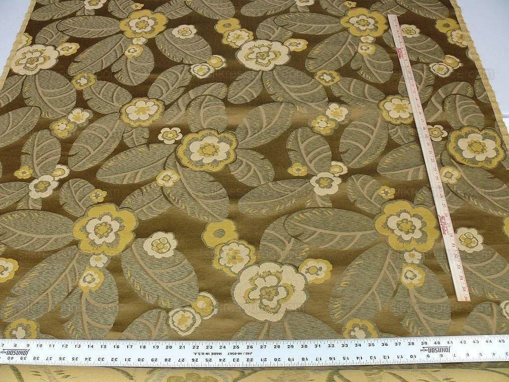 By Yd Scalamandre S.S Seacloud Grey Watkins Bronze Brown  Heavy Flower MSRP USD 440Y