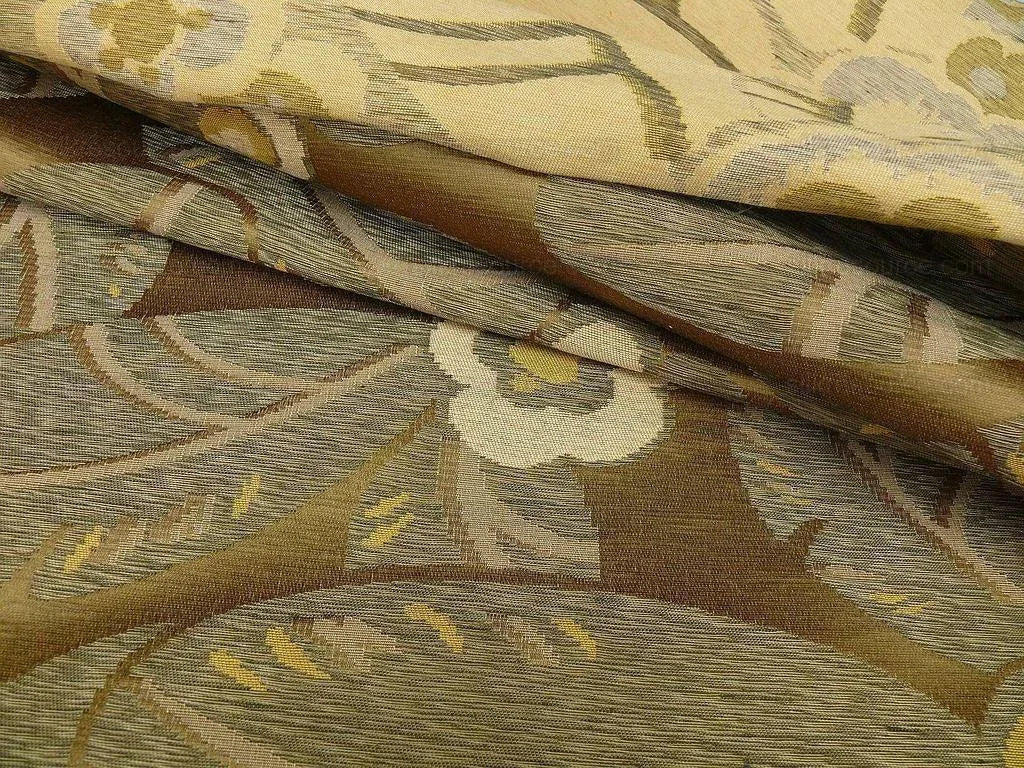 By Yd Scalamandre S.S Seacloud Grey Watkins Bronze Brown  Heavy Flower MSRP USD 440Y