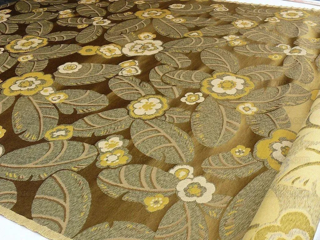 By Yd Scalamandre S.S Seacloud Grey Watkins Bronze Brown  Heavy Flower MSRP USD 440Y