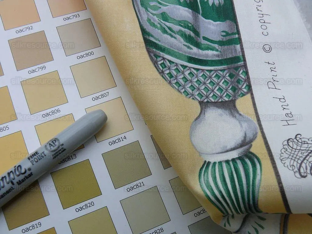 Scalamandre Hand Print Cristalli Yellow Crystal Cut Glasses Bty MSRP USD 164/Y