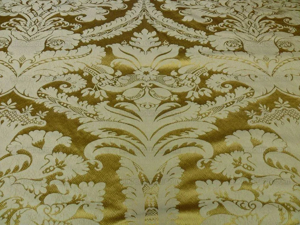 7.75y Scalamandre Italian Damask Silk Gauffre-gold MSRP USD 440/Y