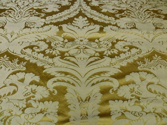 7.75y Scalamandre Italian Damask Silk Gauffre-gold MSRP USD 440/Y