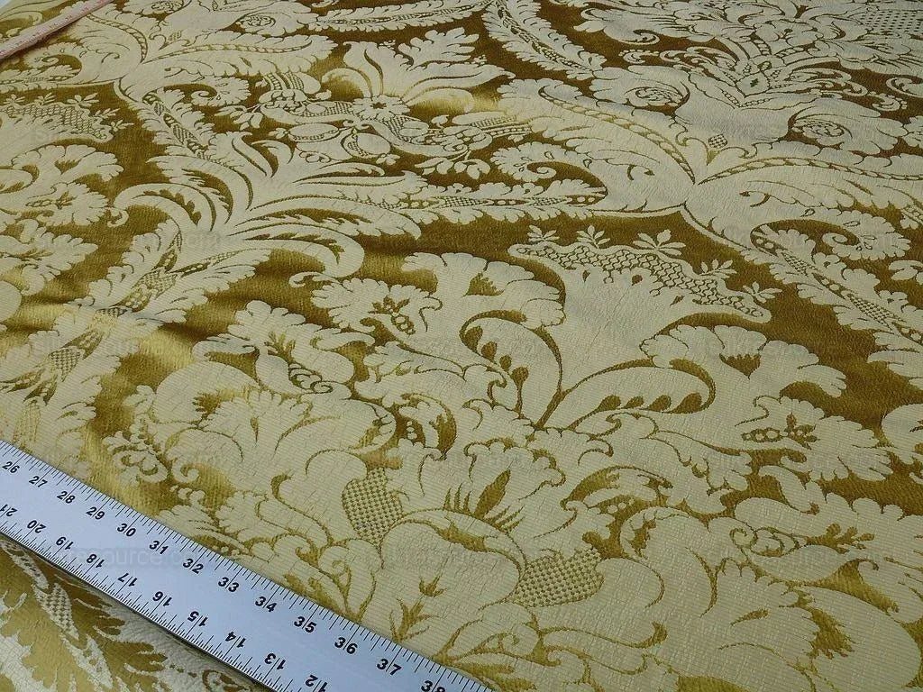 7.75y Scalamandre Italian Damask Silk Gauffre-gold MSRP USD 440/Y
