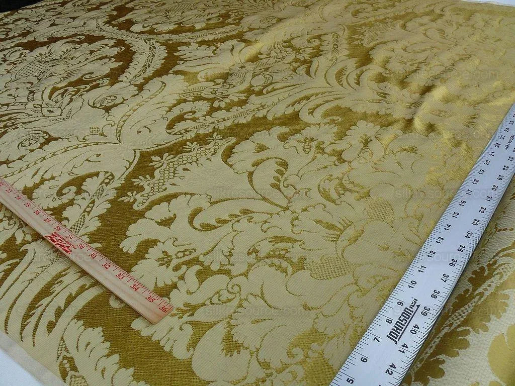 7.75y Scalamandre Italian Damask Silk Gauffre-gold MSRP USD 440/Y
