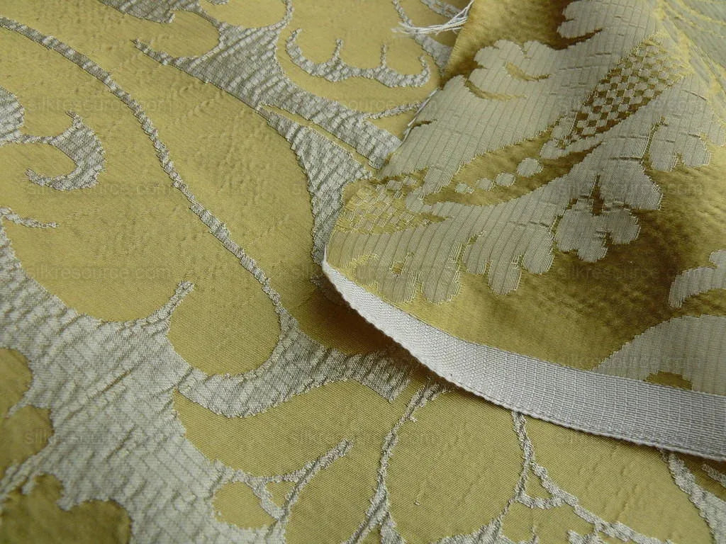 7.75y Scalamandre Italian Damask Silk Gauffre-gold MSRP USD 440/Y