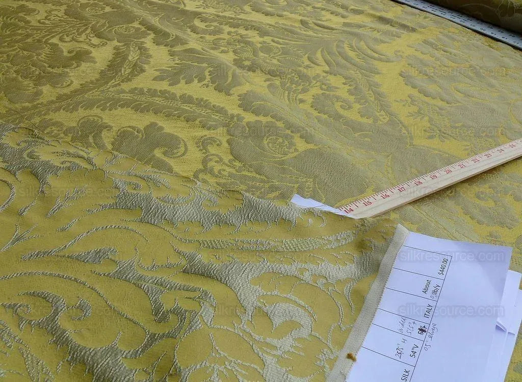 7.75y Scalamandre Italian Damask Silk Gauffre-gold MSRP USD 440/Y