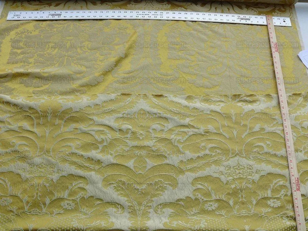 7.75y Scalamandre Italian Damask Silk Gauffre-gold MSRP USD 440/Y