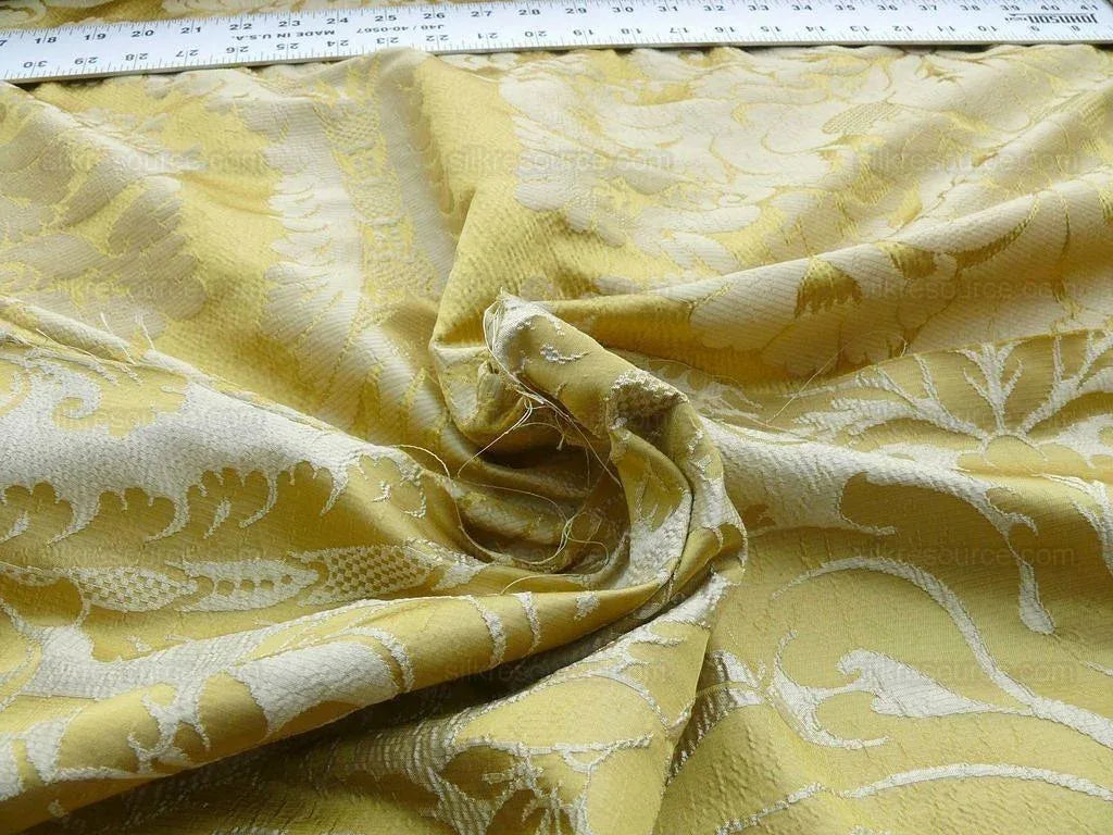 7.75y Scalamandre Italian Damask Silk Gauffre-gold MSRP USD 440/Y