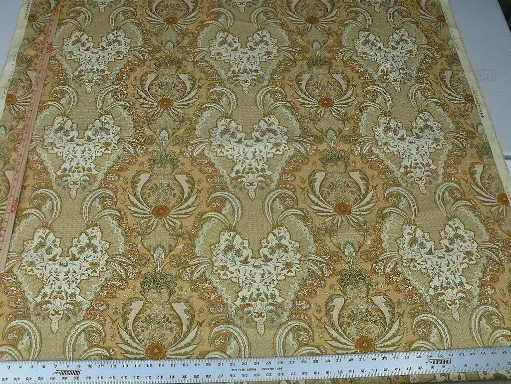 1.6y Scalamandre Persan Exquisite Hand Print France Ivory $296