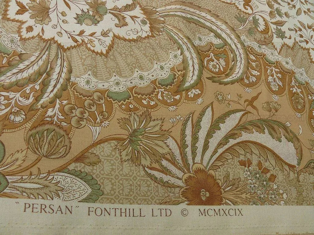 1.6y Scalamandre Persan Exquisite Hand Print France Ivory $296
