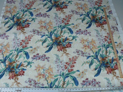 By yard Scalamandre Bouquet Marlyn Park Fh Multi/beige Cotton MSRP USD 188/y