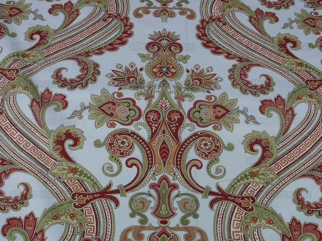 By Yard Scalamandre Hudson Multi/white Paisley Printed Cotton Sateen Belle Jardin Collection Fr France MSRP USD 216/y