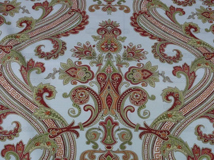 By Yard Scalamandre Hudson Multi/white Paisley Printed Cotton Sateen Belle Jardin Collection Fr France MSRP USD 216/y
