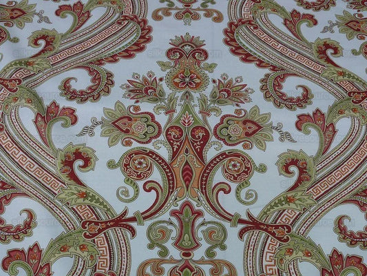 By Yard Scalamandre Hudson Multi/white Paisley Printed Cotton Sateen Belle Jardin Collection Fr France MSRP USD 216/y