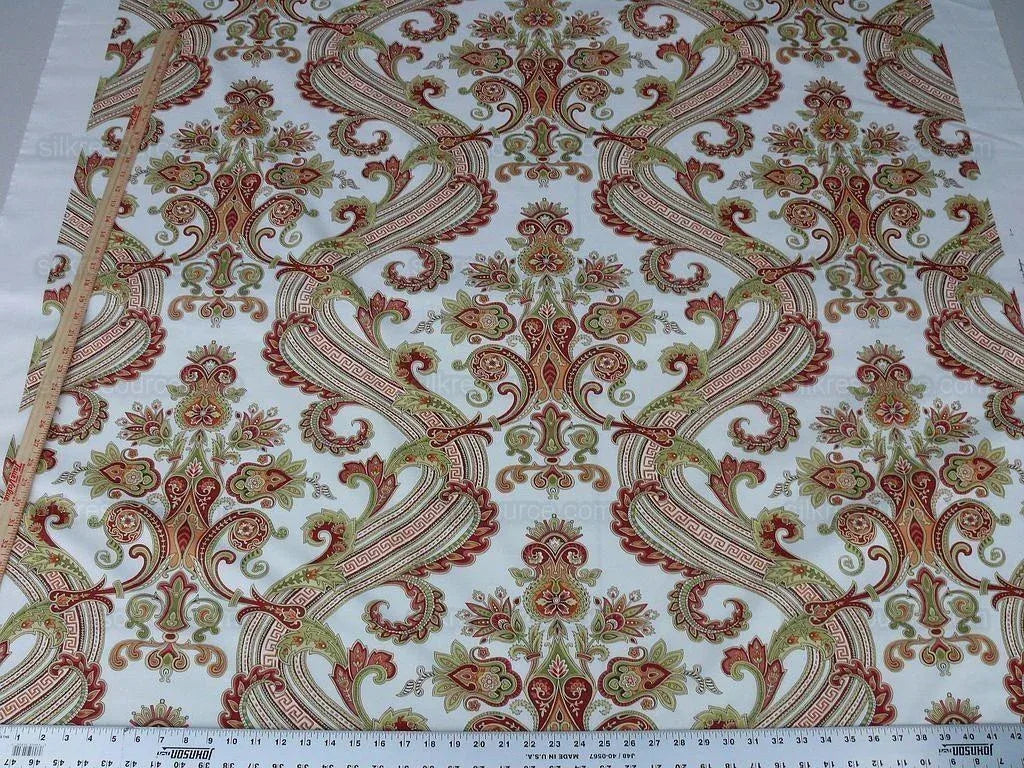 By Yard Scalamandre Hudson Multi/white Paisley Printed Cotton Sateen Belle Jardin Collection Fr France MSRP USD 216/y
