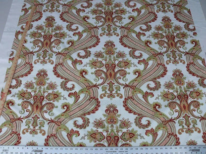 By Yard Scalamandre Hudson Multi/white Paisley Printed Cotton Sateen Belle Jardin Collection Fr France MSRP USD 216/y