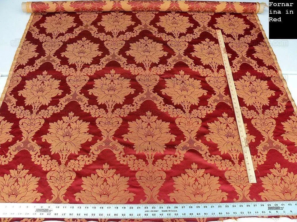 By Yard Scalamandre Italian Damask Fornarina Red MSRP USD 648/Y